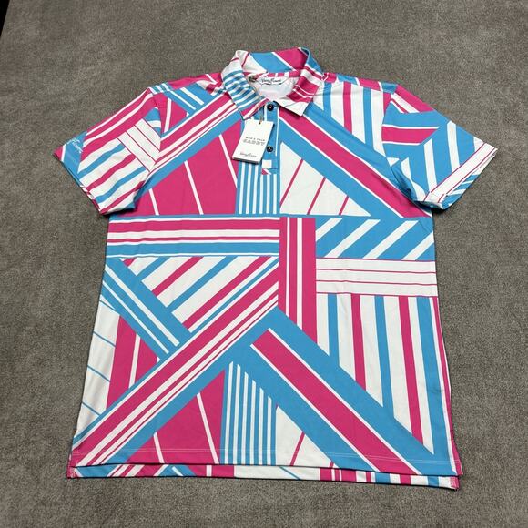 NEW Kenny Flowers Polo Shirt Mens Medium Ocean Drive Golf Performance Stretch - Picture 2 of 10